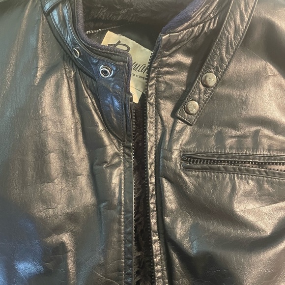 Vintage Berman’s black leather bomber motorcycle jacket w/ liner size 50 (XXXL) - Picture 4 of 15